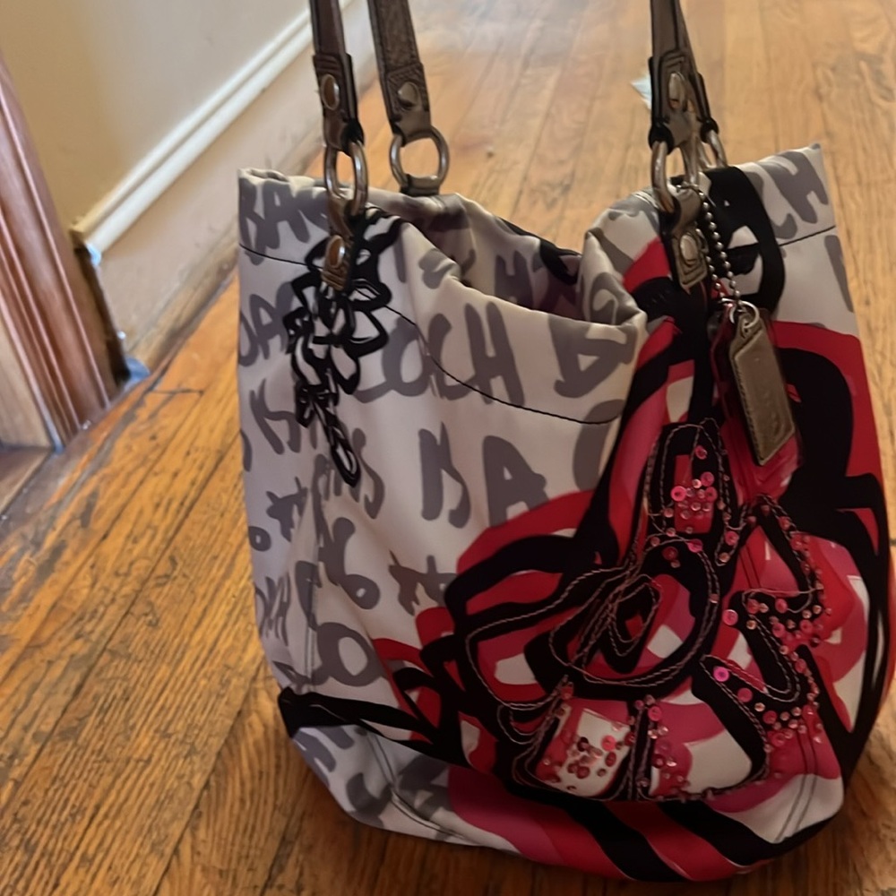 Coach Poppy Bella Floral Graffiti Tote Bag - Vintage Coach Bag.